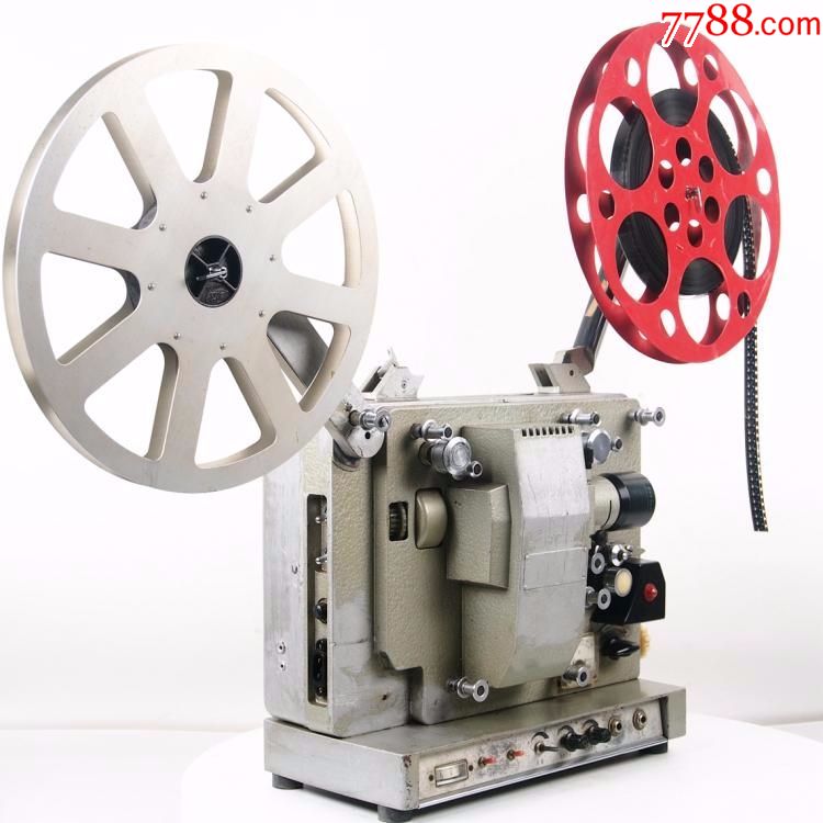 古董电影机国产甘光红旗16毫米电影机放映机配件造型机带木脚架