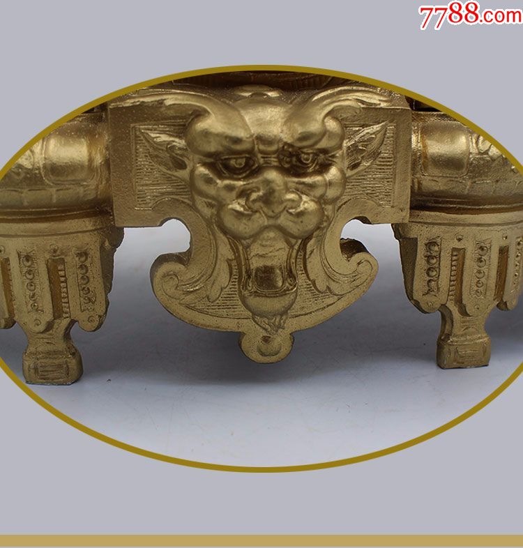 19世纪法国古风塞夫尔粉红地幔工业金属钟黄