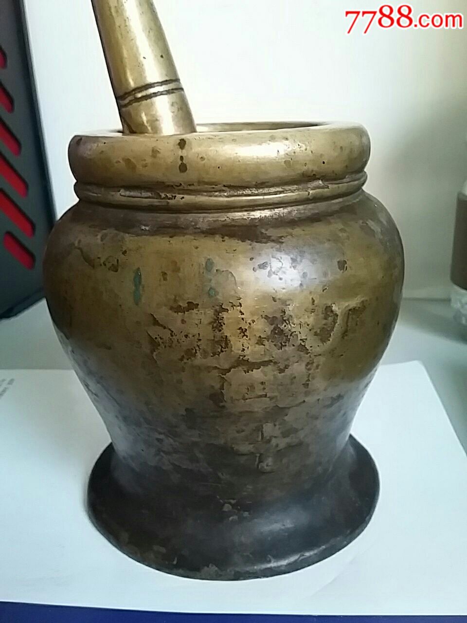 黄铜捣药罐铜药缸铜臼铜药臼杵臼