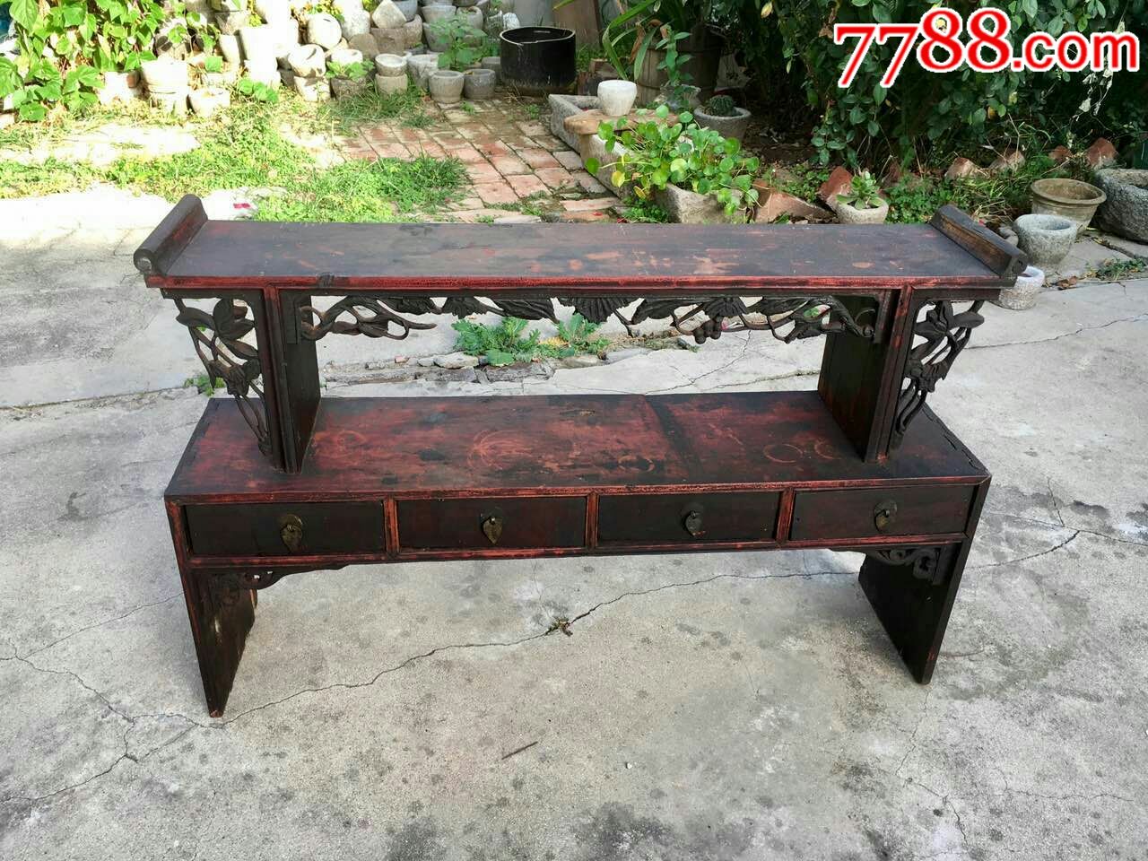 清代榆木桌机案头几明清古典家具