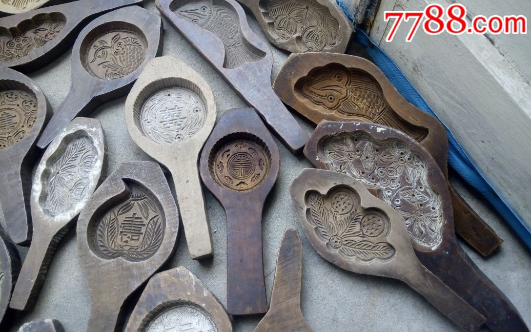 民国糕点模具月饼印模型清代寿桃糕模胶东面点模子儿童巧果老模具30赠