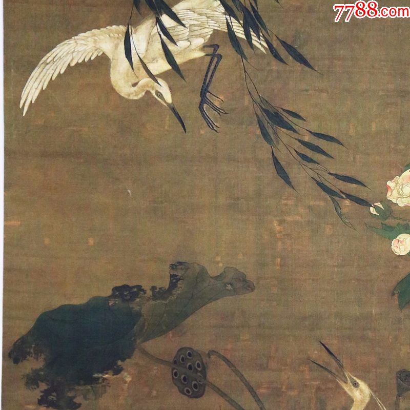 吕纪秋鹭芙蓉图绢画古代中堂画风景山水人物餐客厅名人字画装饰画