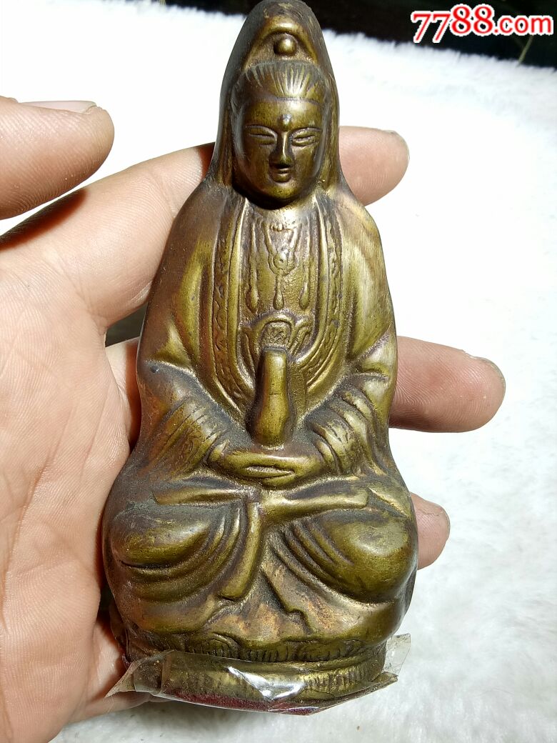 近代,工艺品铜观音合模佛像