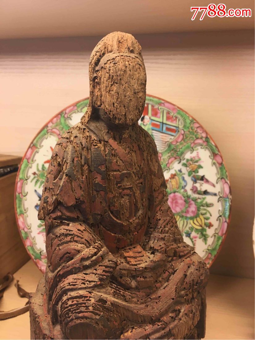 明代大师作品,木雕观音造像