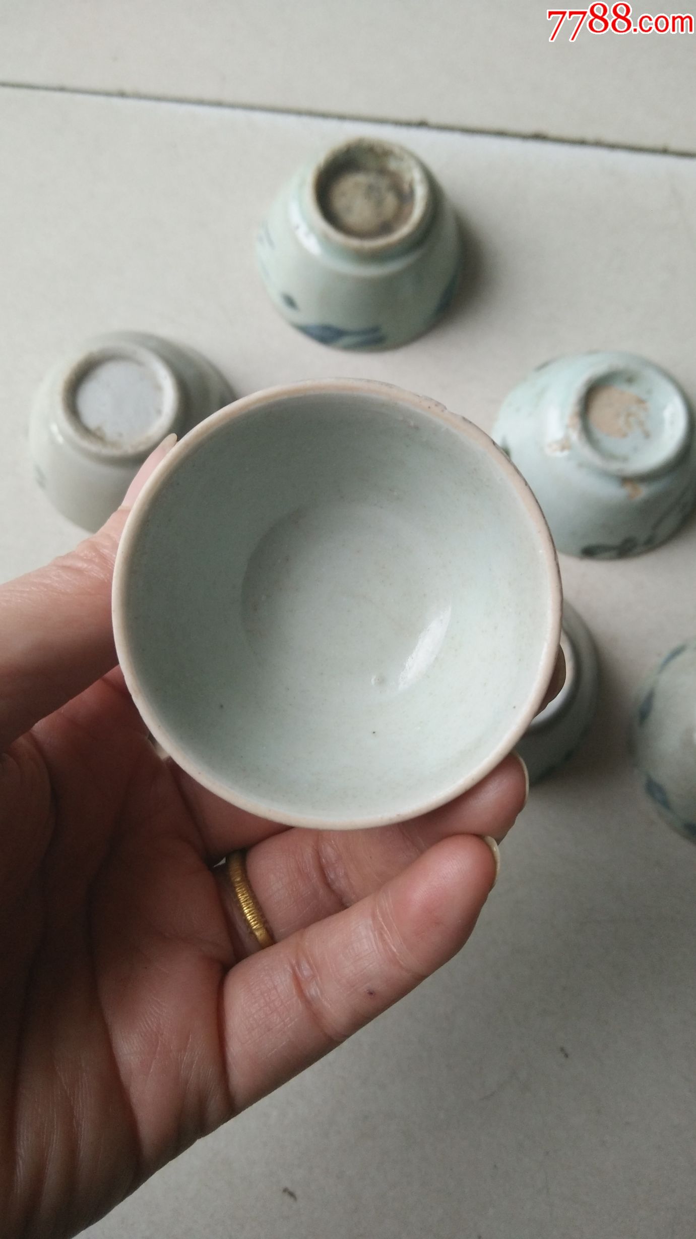 明代青花茶杯10个