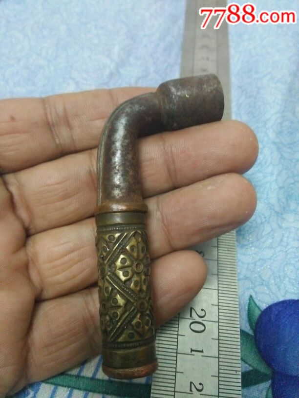 蒙古镶铜老烟袋锅