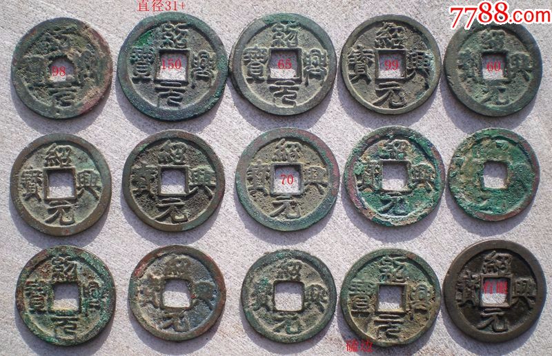 %折二绍兴元宝正字上月版别自选