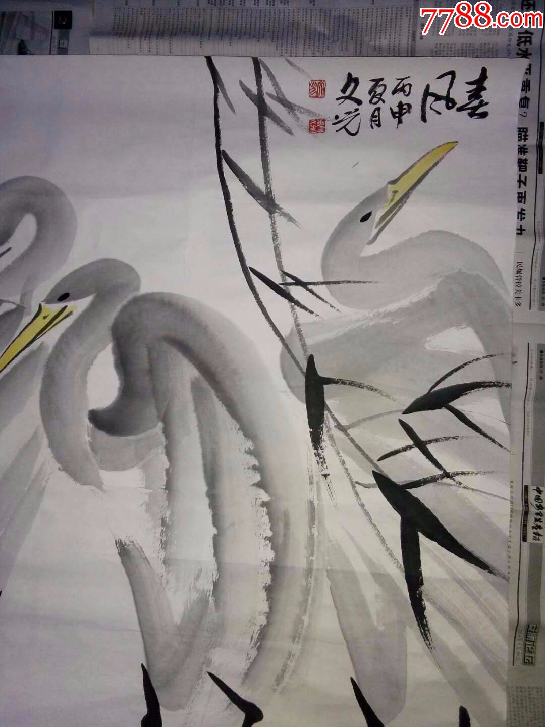 青岛著名画家张文光精美大写意画作《春风》