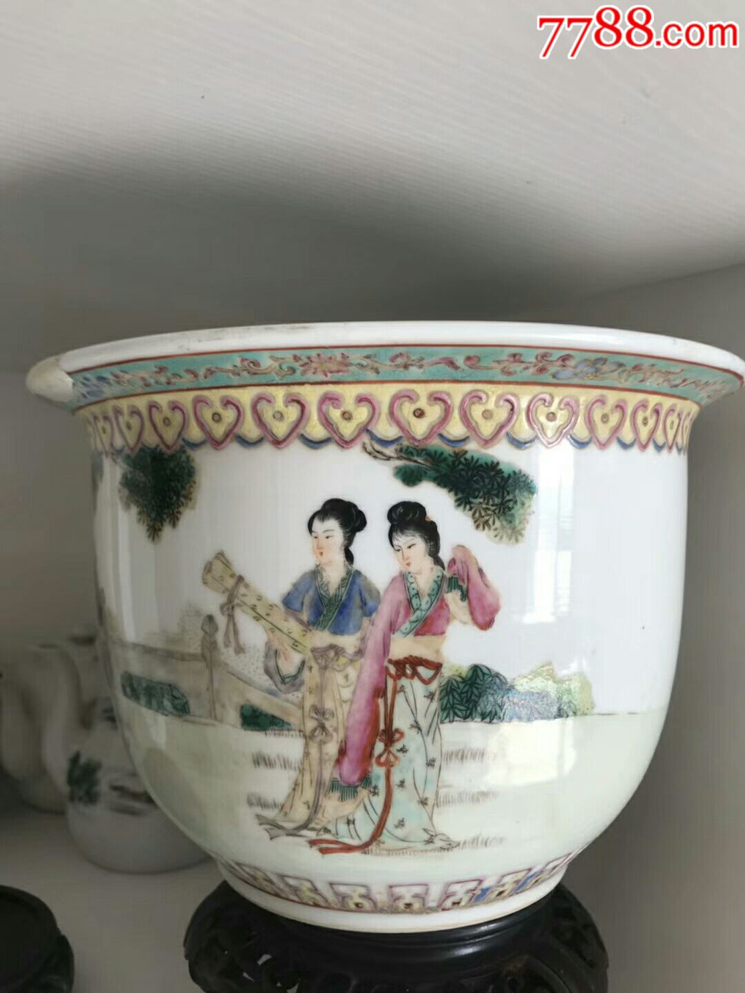567精品新粉彩人物花盆