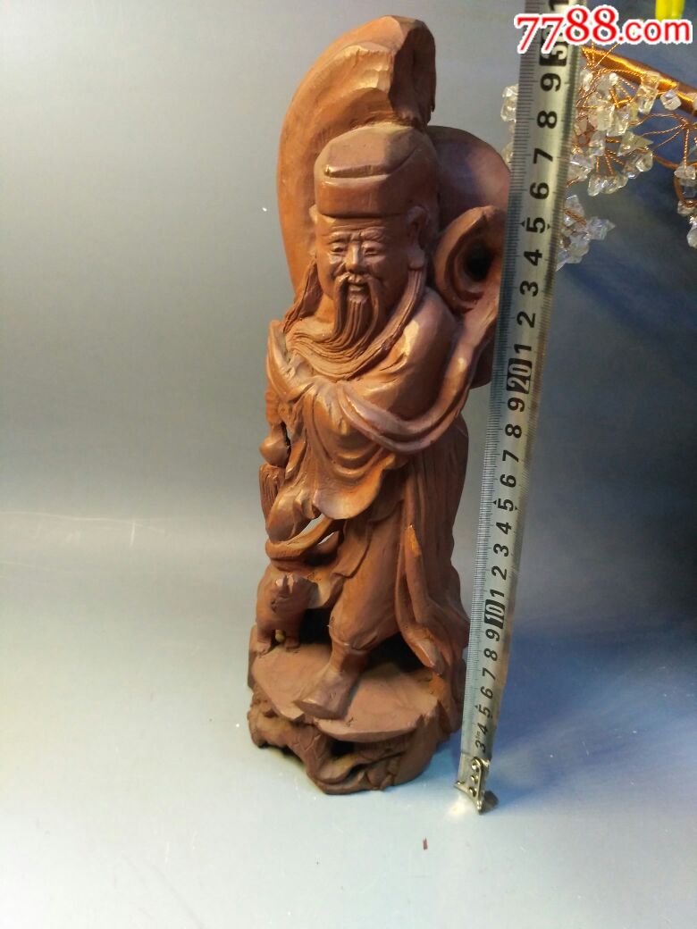 木雕人物摆件【纯手工雕刻】