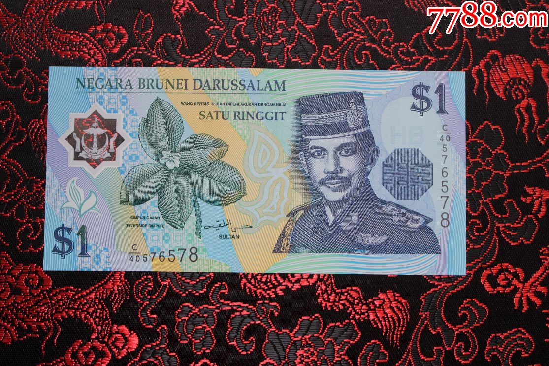 文莱1林吉特塑料钞外国钱币外币