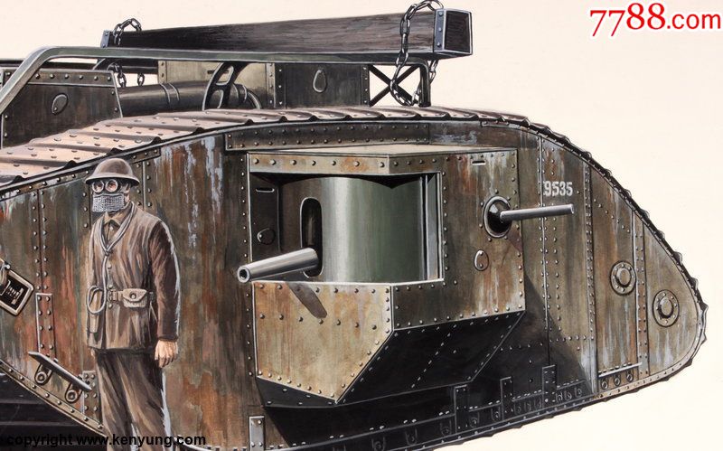 UML环球模型\/一战英国MK.V坦克模型包装设计