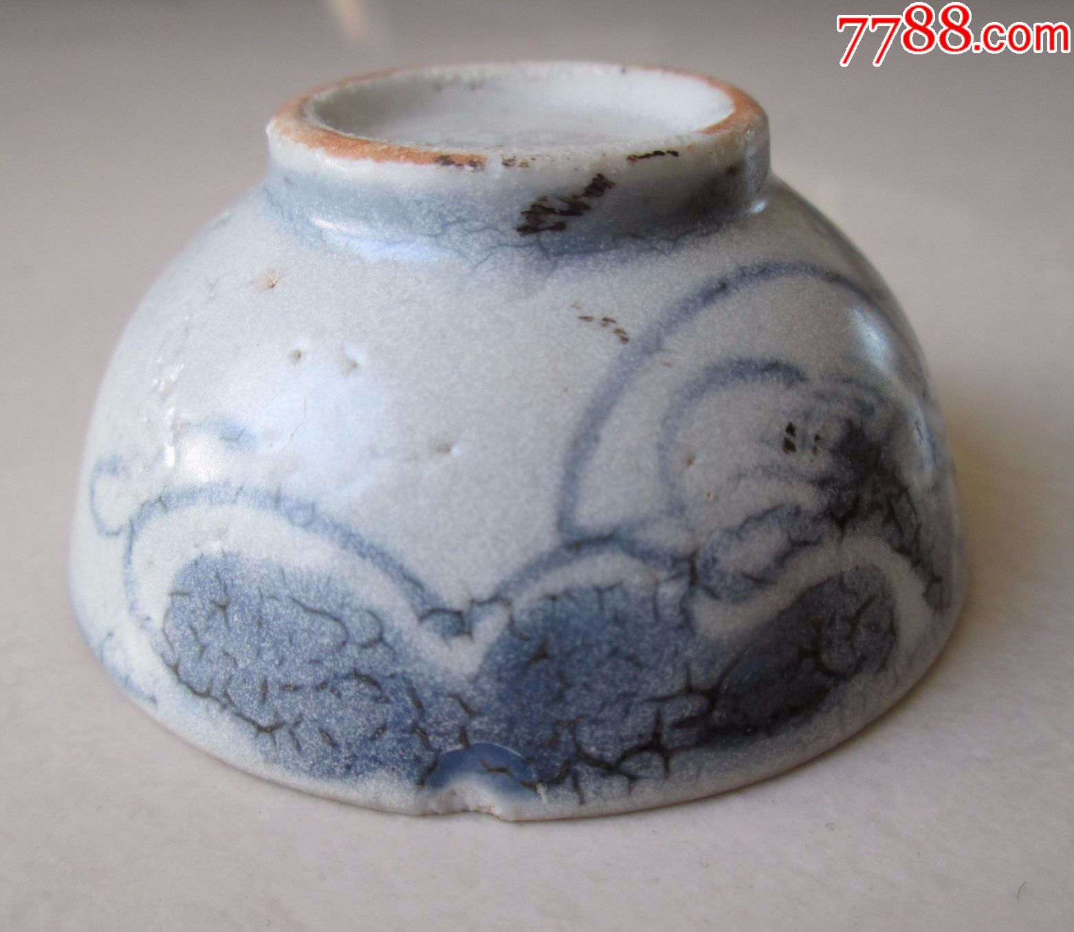 明代德化窑青花龙纹小酒杯小酒盅