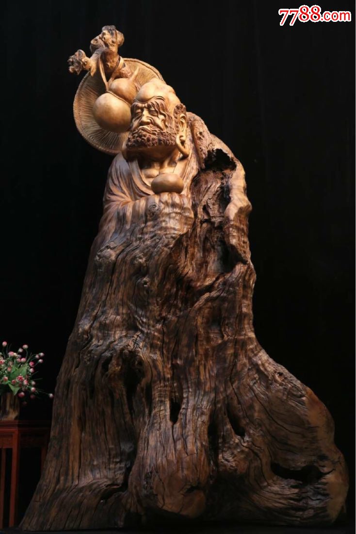 新品精品根雕木雕整体实木工艺品艺术品摆件之奶香木佛教人物达摩祖师
