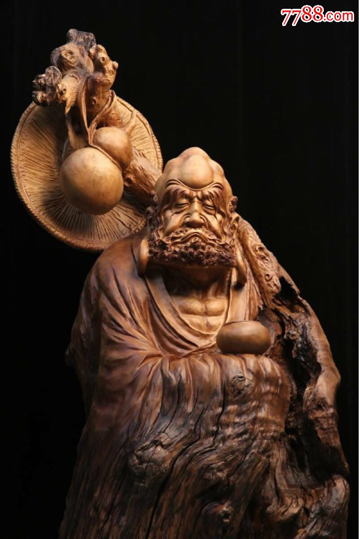 新品精品根雕木雕整体实木工艺品艺术品摆件之奶香木佛教人物达摩祖师