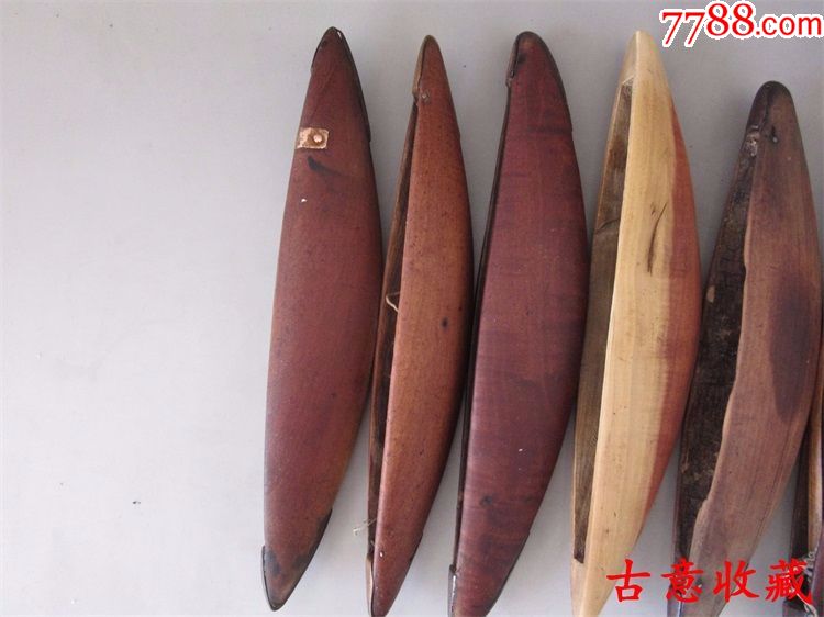 七个民国老织布机使用工具梭线木梭子可做案桌装饰盆栽影视道具