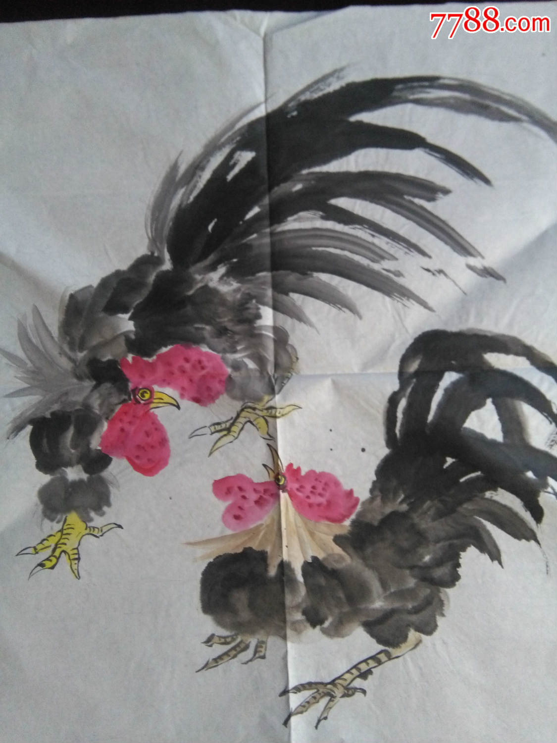画【斗鸡-se55137436-花鸟国画原作-零售-7788收藏__中国收藏热线