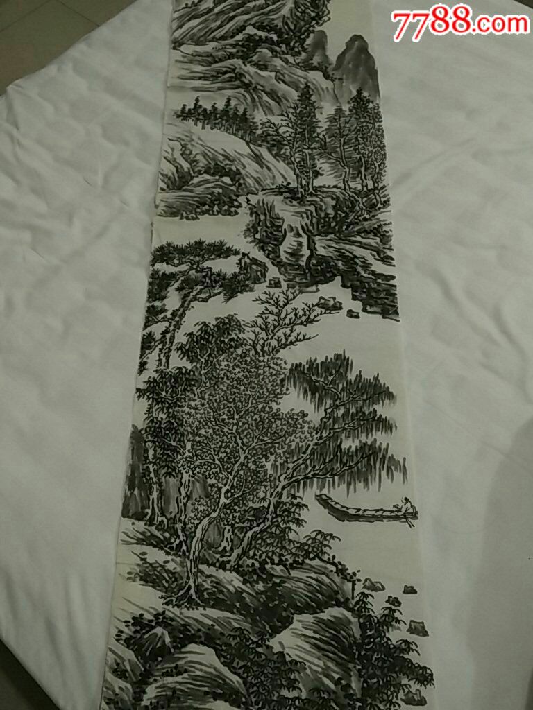 无款山水画四尺对开尺寸138*33(十一)