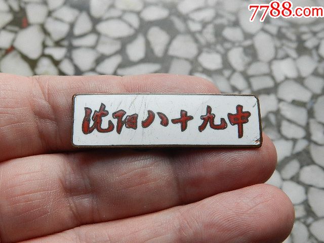 五十年代沈阳八十九中珐琅校徽,老珐琅徽章,老铜校徽