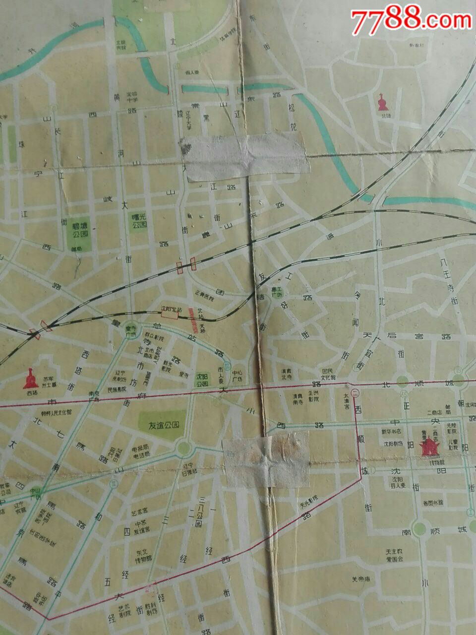 50年代;沈阳市地图
