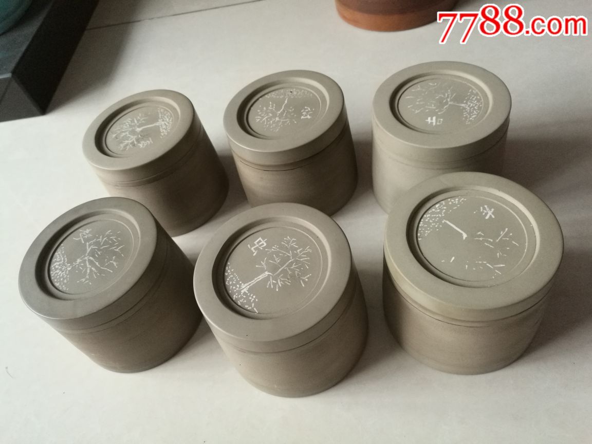 北陶津门名家景记款蟋蟀罐6只