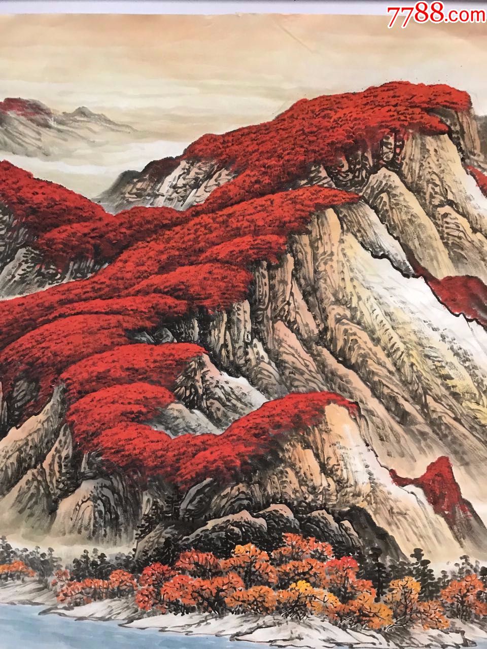 新品鸿运当头国画山水画客厅办公室风水靠山原稿装饰画名家纯手绘