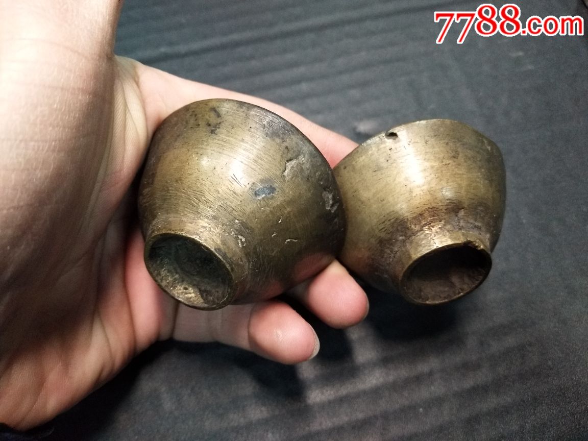 明代厚重的铜酒杯两个