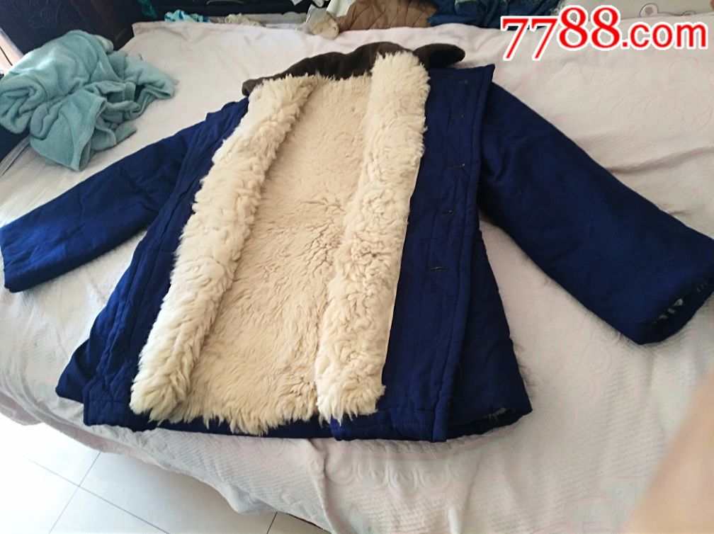 双排扣兰面羊皮大衣一件(不议价)