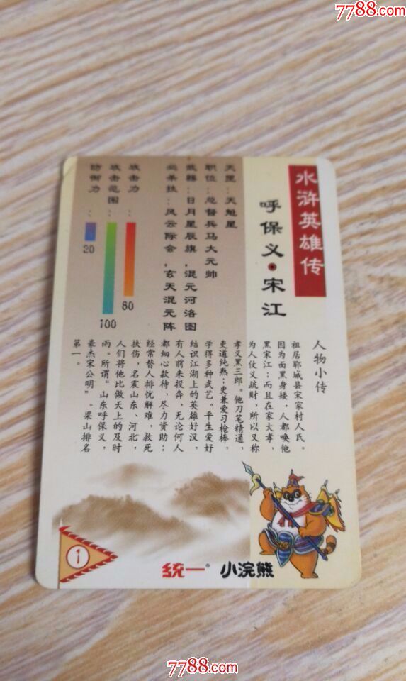 小浣熊水浒硬闪卡1号宋江(奖闪)