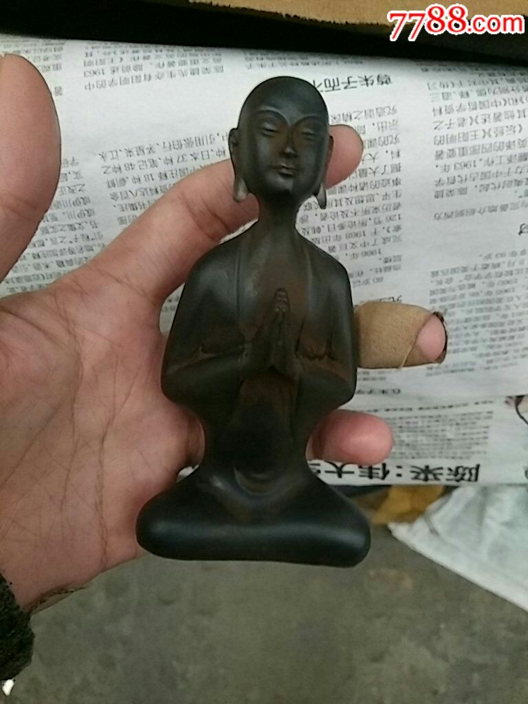 复古琉璃佛像摆件悟道佛像双手合十悟道
