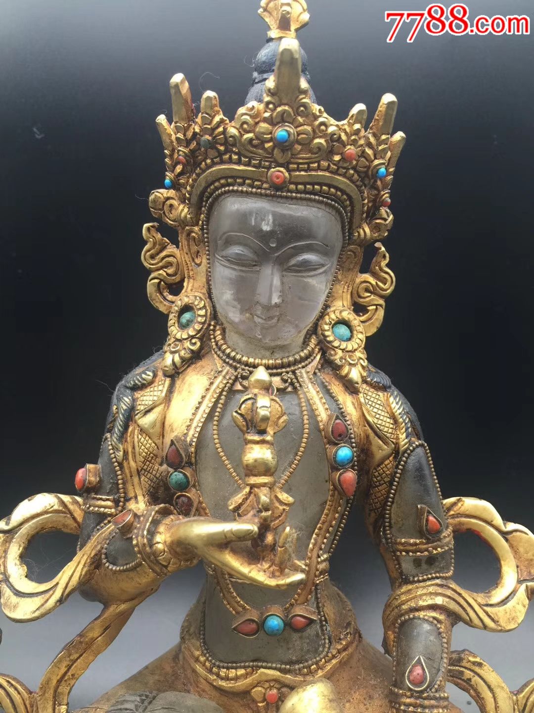 藏传佛教圣品白水晶金刚萨埵圣象