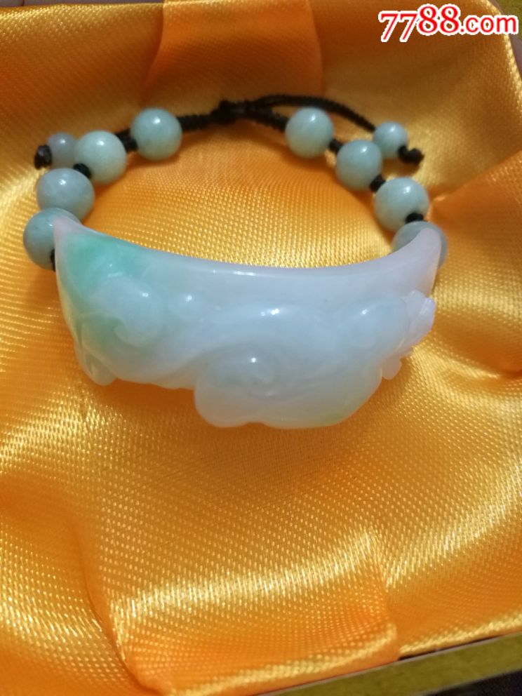 天然翡翠玉如意手串
