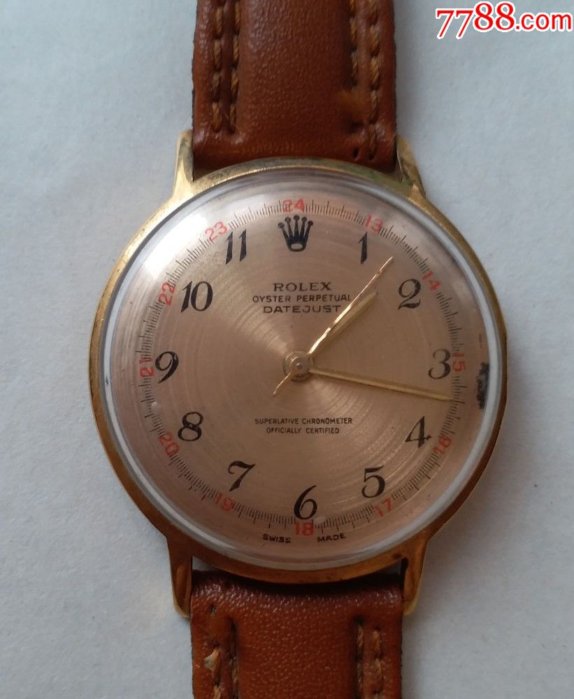 早期18k金壳"rolex-劳力士"17钻自动男款手表