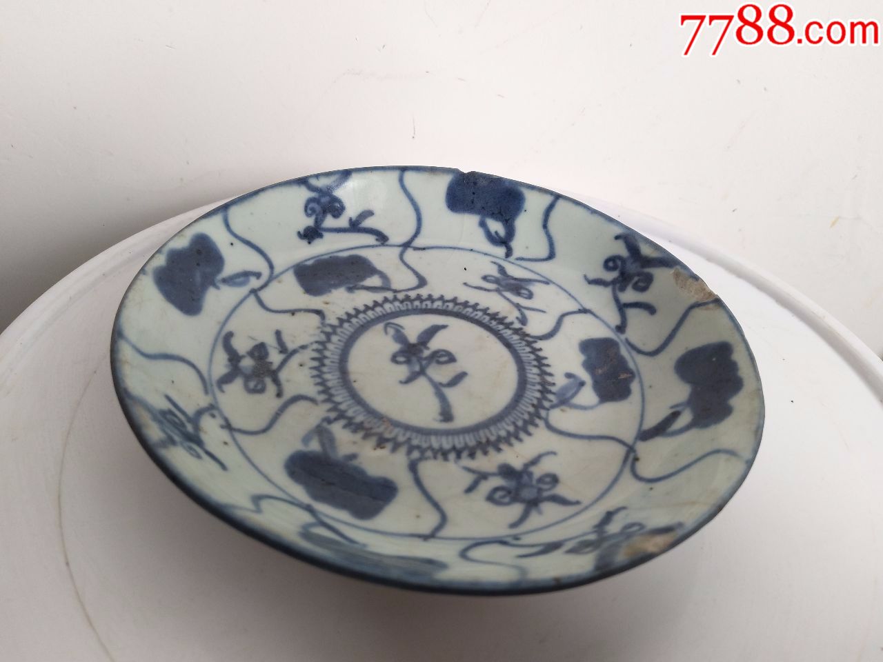 古董古玩瓷器民俗老旧物件清朝乾隆青花瓷小盘子小碟子青花盘子711z1图片