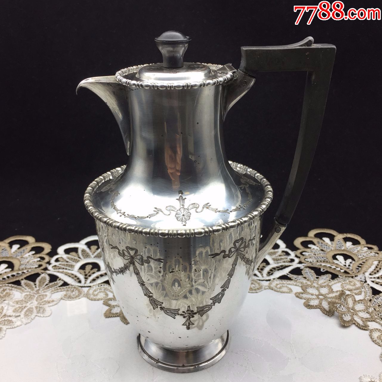 西洋古董银器英国谢菲尔德市atkinbrothers公司镀银咖啡壶