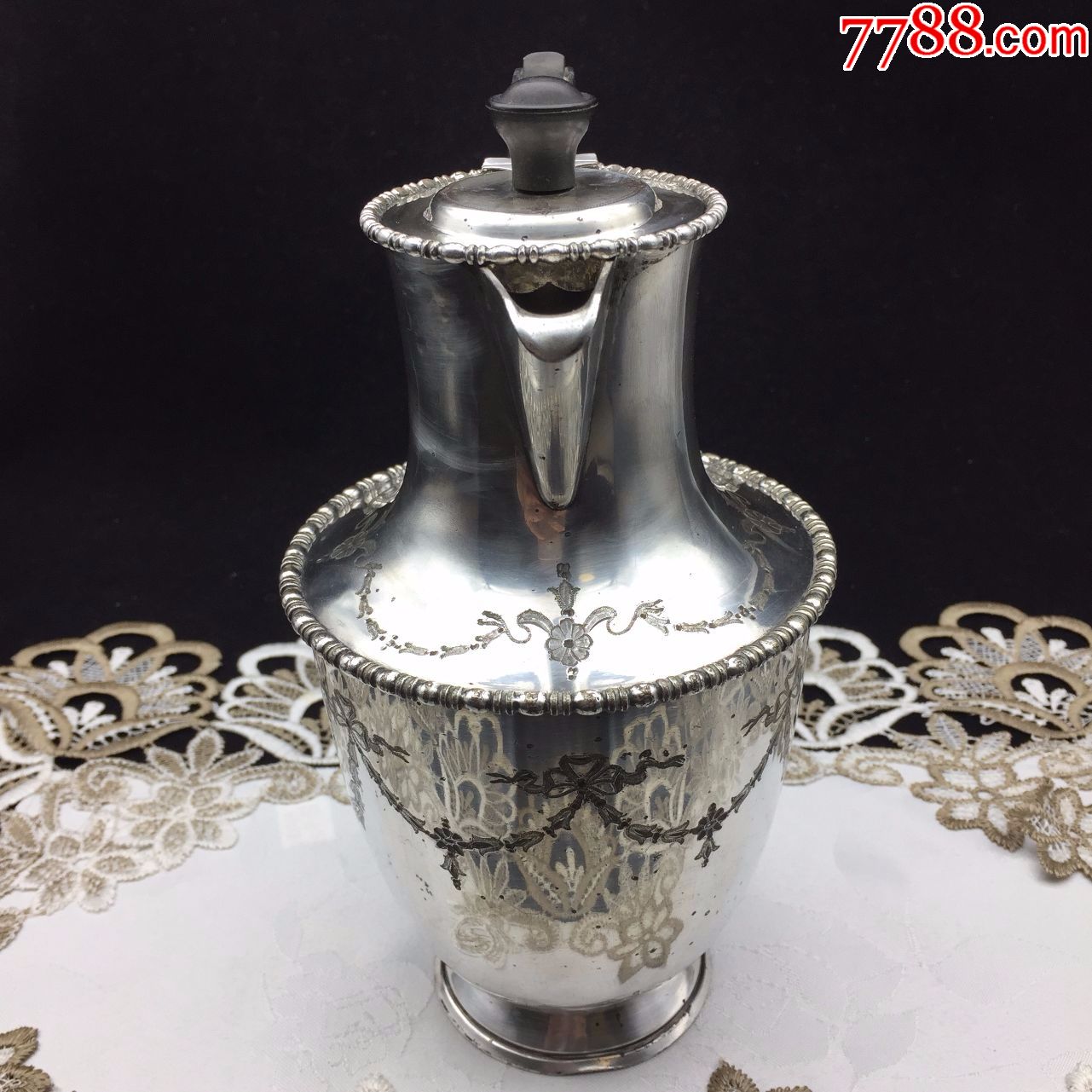 西洋古董银器英国谢菲尔德市atkinbrothers公司镀银咖啡壶