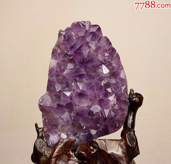 矿物晶体奇石头原石天然紫晶洞水晶原石发晶紫水晶原石摆件09