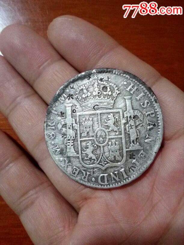 1798年西班牙老双柱银币