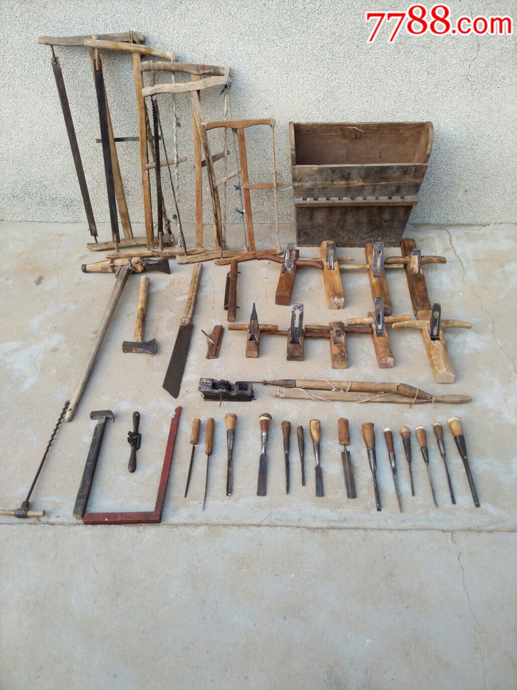 老木匠工具木工工具农俗展览锛斧凿锔