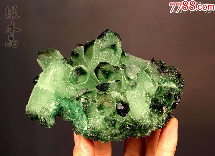 矿物晶体奇石头原石大型绿水晶原石水晶天然矿石摆件收藏品03