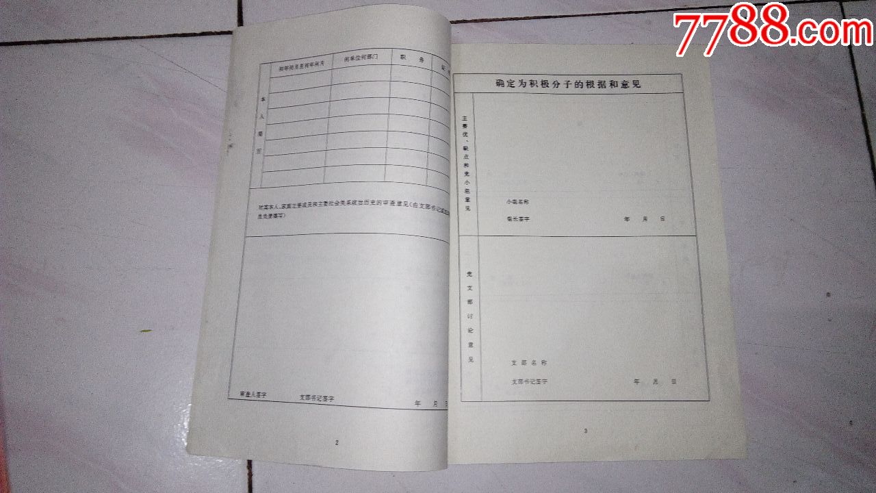 入党积极分子考察写实薄