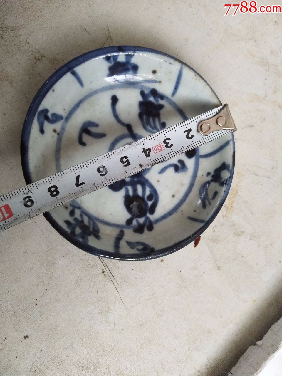 古董古玩瓷器民俗清朝老旧物件青花瓷小盘子青花瓷笔填小碟子81lya1