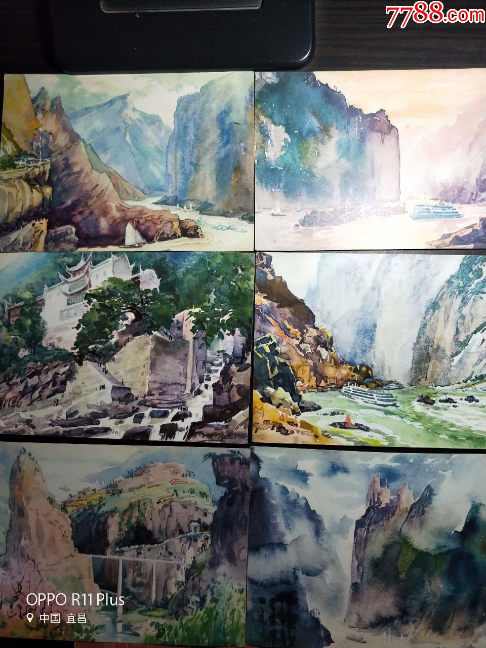 宜昌画家冯中衡画三峡风景水彩画活页(12张)