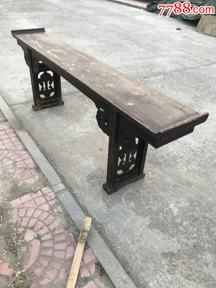 清代榆木条几条案翘头案_木桌/几/案_古玩民俗交流