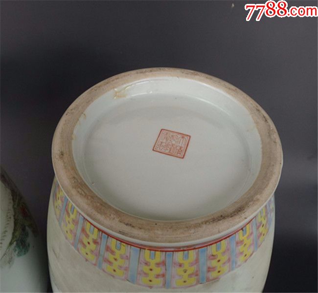 景德镇艺术瓷厂/釉上彩/粉彩/琴棋书画仕女游园瓶