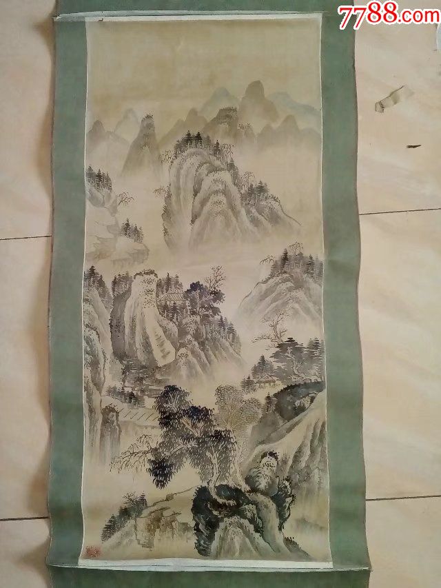 保证纯手绘老山水画国画绢画,没有落款,东西还是不错的,古字画