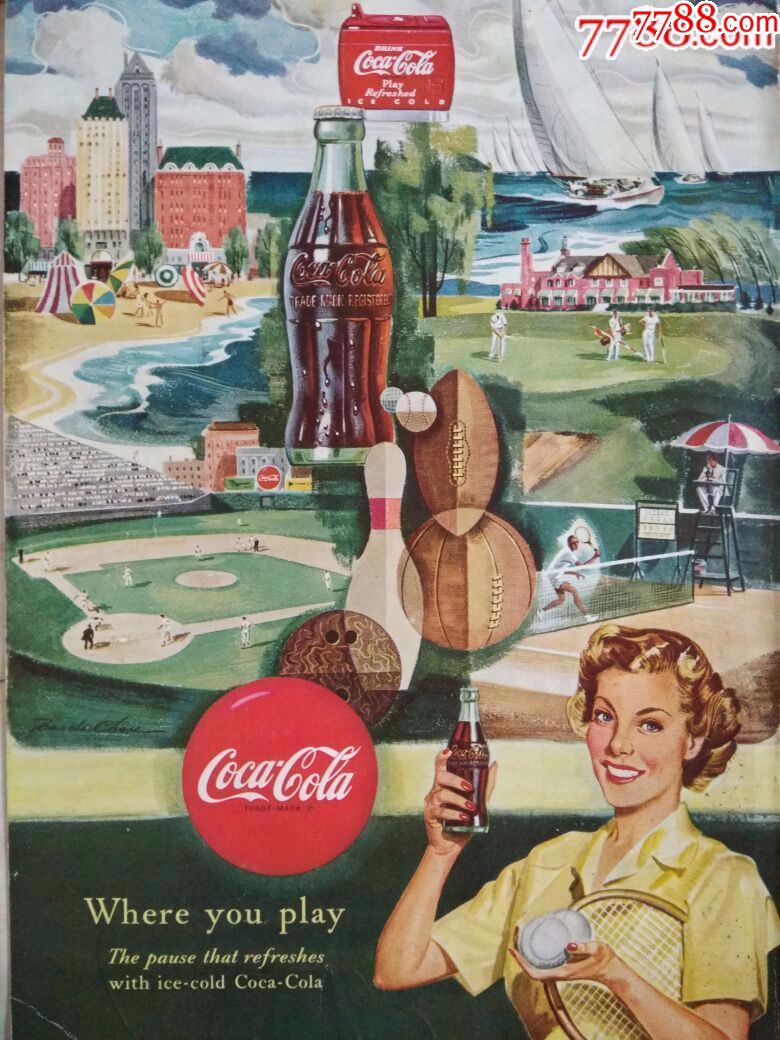 美国50年代"可口可乐"广告1枚