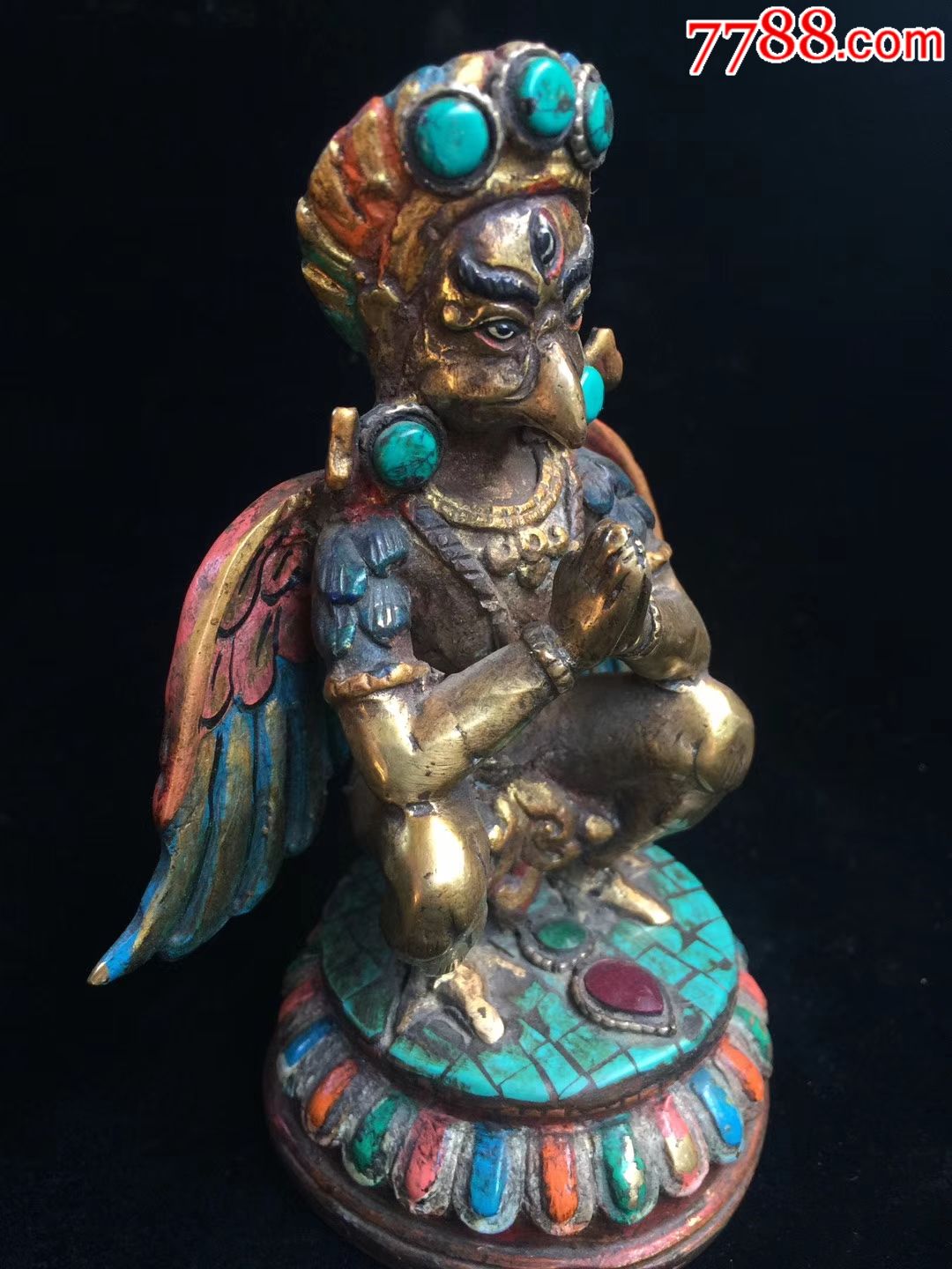 藏地铜佛像卍金翅大鹏鸟