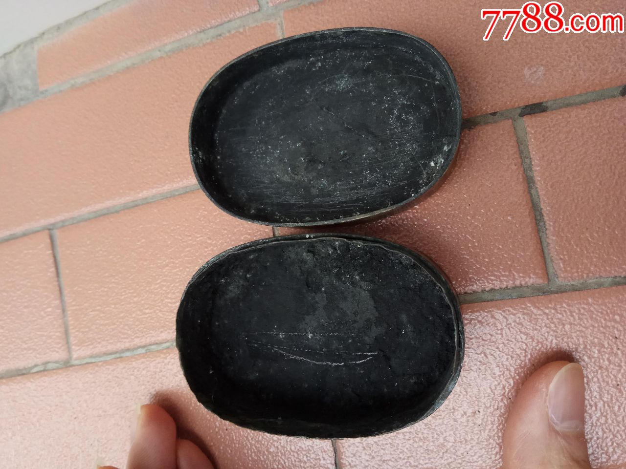 清代老铜墨盒一个,初闻征雁已无蝉,百尺楼台水