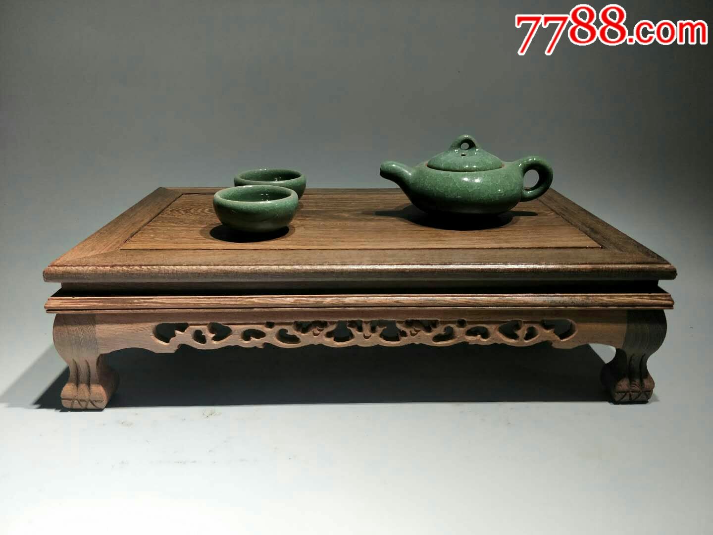 鸡翅木茶桌,木桌/几/案,茶桌,民国,鸡翅木,半桌,浅雕_第4张_7788像章